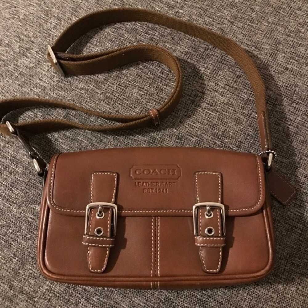 Coach leather saddle bag